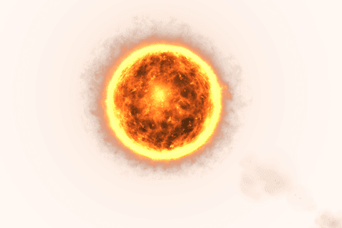 fiery sun illustration with transparent glow and rippling waves - Download Free Stock Videos Pikwizard.com