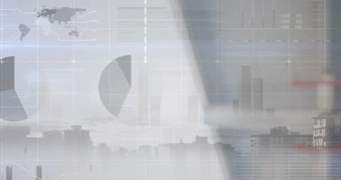 Futuristic Data Visualization Skyline Background