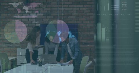 Financial Analysis with Diverse Team in Modern Workspace