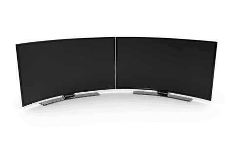 curved dual monitor with transparent background for tech presentations - Download Free Stock Videos Pikwizard.com