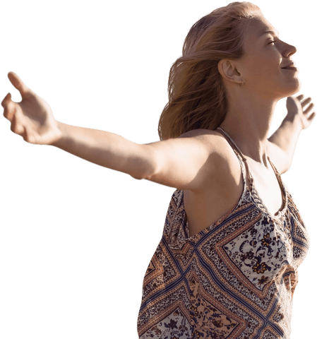transparent joyful woman enjoying freedom in sunlight - Download Free Stock Videos Pikwizard.com