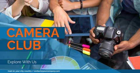 Photography Club Promotion with DSLRs and Tablets - Download Free Stock Templates Pikwizard.com