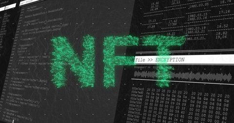 futuristic nft concept with encryption and source code - Download Free Stock Images Pikwizard.com