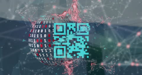 Glowing QR Code on Digital Sphere Connecting Networks