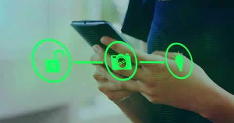 Connected Devices Icons with Smartphone Use - Download Free Stock Images Pikwizard.com