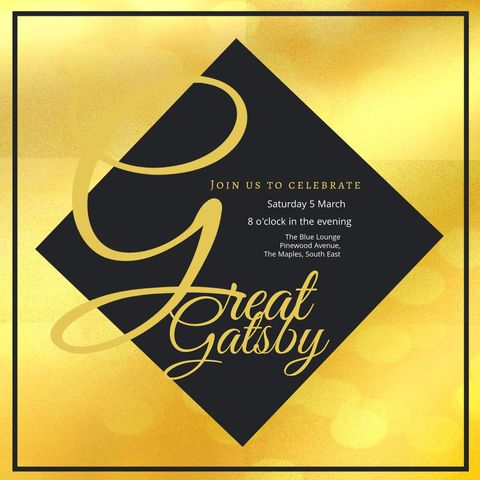 Elegant Black and Gold Great Gatsby Themed Invitation Design - Download Free Stock Templates Pikwizard.com