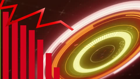 Futuristic Digital Interface with Data Visualization Animations