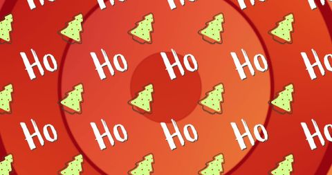 Festive ho ho ho pattern with christmas cookies