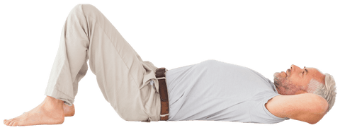 Transparent Relaxed Man Lying on Floor at Home or Studio