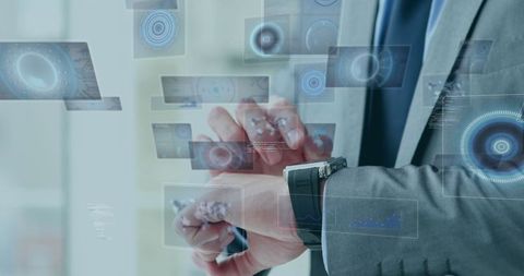 Depiction of Futuristic Technology Concept With Businessman - Download Free Stock Images Pikwizard.com