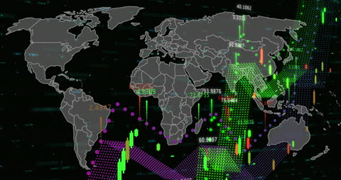 Global Network Visualization with Digital World Map Background