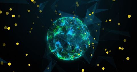 Digital Globe with Network Connections and Dots in Space - Download Free Stock Images Pikwizard.com