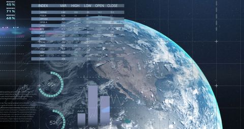 Global Financial Market Data Overlays Cosmic Background - Download Free Stock Images Pikwizard.com