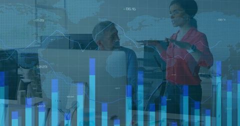 Business Team Analyzing Data with Digital Technology