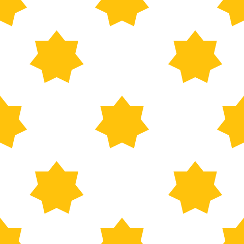 Yellow star pattern on transparent background for design concepts