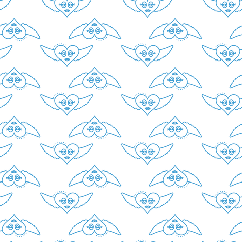 Seamless Pattern with Blue Heart Wing Motifs on Transparent Background - Download Free Stock Videos Pikwizard.com