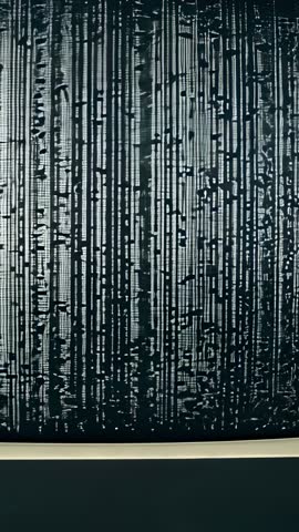 Zooming Toward Vintage CRT Monitor Displaying Static and Glitch Loop for Vertical Video