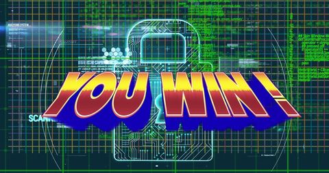 You win text over padlock and code in virtual grid