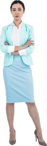 confident businesswoman in stylish transparent outfit with arms crossed - Download Free Stock Videos Pikwizard.com