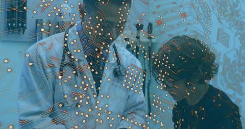 Healthcare technology with doctor and patient interaction