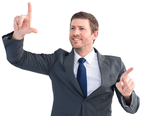 Transparent Businessman Pointing Confidently with Smile - Download Free Stock Videos Pikwizard.com
