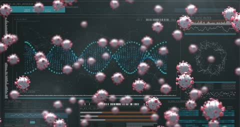 Virus Particles on Futuristic Data Interface