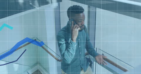 Businessman Analyzing Financial Data on Smartphone Dashboard