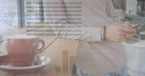 digital interface concept with business data overlaid on smartphone usage - Download Free Stock Images Pikwizard.com