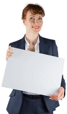 Caucasian Businesswoman Holding Blank Paper on Transparent Background - Download Free Stock Videos Pikwizard.com