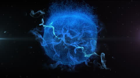 Digital Globe with Dynamic Light Trails Innovating Communication