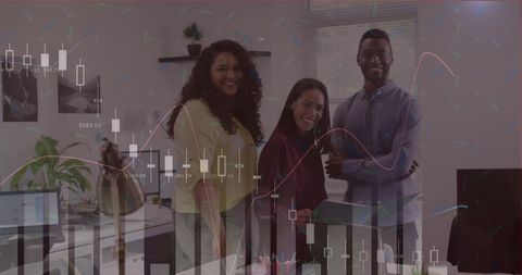 Diverse Professionals Collaborating with Business Statistics Overlay - Download Free Stock Images Pikwizard.com