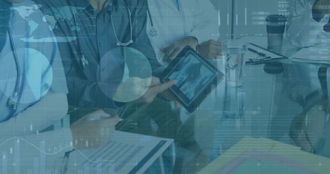 Diverse Medical Team Analyzing Data for Global Healthcare Insights