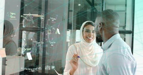 Professional collaboration in modern office with creative brainstorming