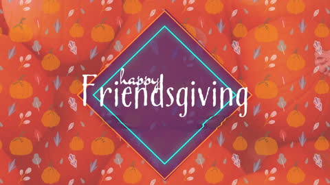 Festive Friendsgiving Greeting with Autumn Pumpkins
