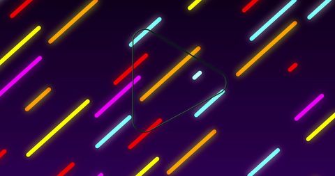 Vibrant Abstract Shapes with Play Symbol on Blue Gradient - Download Free Stock Images Pikwizard.com