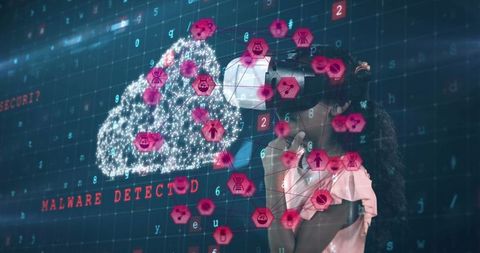 Virtual Reality and Cybersecurity Concept with Malware Detection Display - Download Free Stock Images Pikwizard.com
