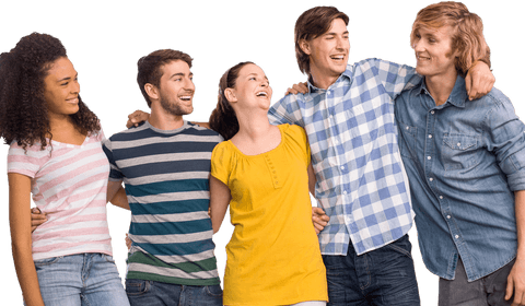diverse group of happy students with linked arms transparent background - Download Free Stock Videos Pikwizard.com