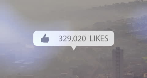 Social Media Metrics Overlay Urban Background