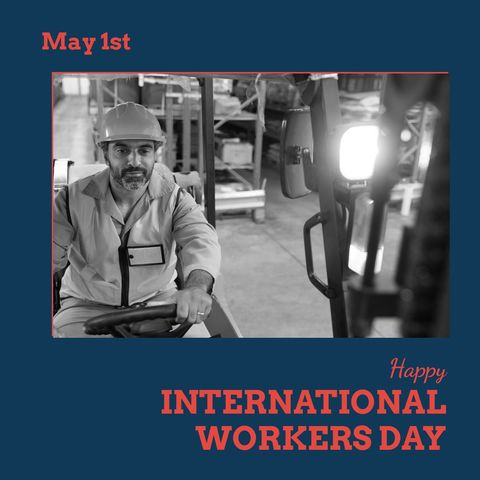 Celebrating international workers day in busy warehouse environment