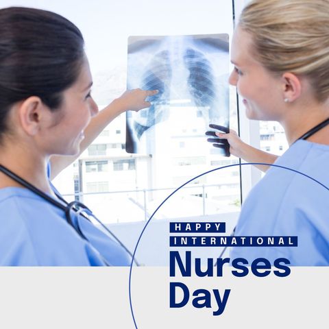celebrating international nurses day with women analyzing x-ray - Download Free Stock Templates Pikwizard.com