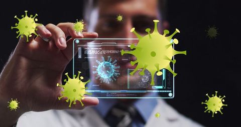 Digital pandemic control concept with holographic technology