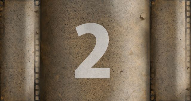 Vintage Film Countdown Number Two on Grungy Background - Download Free Stock Images Pikwizard.com