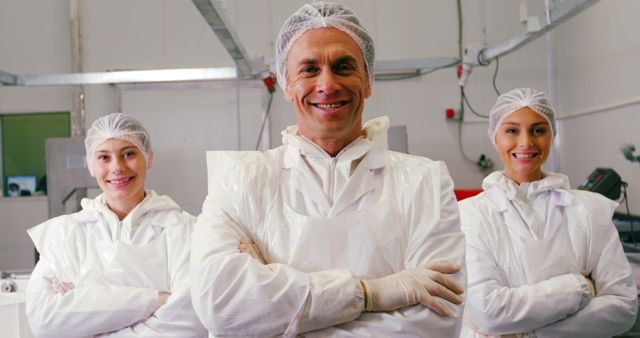 Confident Food Scientists in Laboratory Attire with Arms Crossed - Download Free Stock Images Pikwizard.com