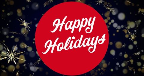 festive happy holidays red circle with snowflake background - Download Free Stock Images Pikwizard.com