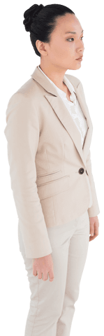 Transparent Asian Businesswoman in Professional Outfit