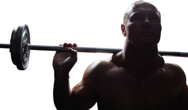 Transparent muscular man lifting barbell emphasizes strength and determination - Download Free Stock Videos Pikwizard.com