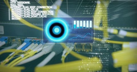 Futuristic Digital Interface on Data Server Network - Download Free Stock Images Pikwizard.com