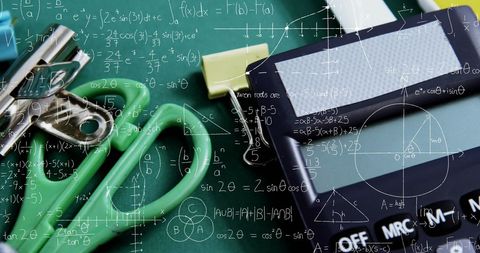 Education Concept with Math Overlays on School Supplies - Download Free Stock Images Pikwizard.com