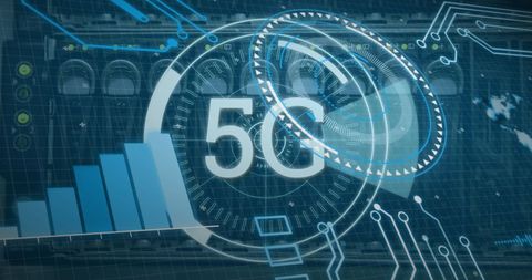 5G Network Revolution with Data Processing Visualization - Download Free Stock Images Pikwizard.com