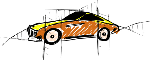 Hand-Drawn Sports Car Sketch on Transparent Background - Download Free Stock Videos Pikwizard.com